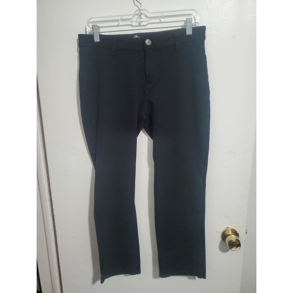 ST. JOHN'S BAY Womens Straight Leg Jean Black Sz Pl